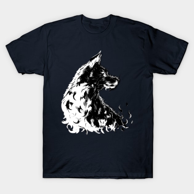 gray fire dog T-Shirt by AndreyG